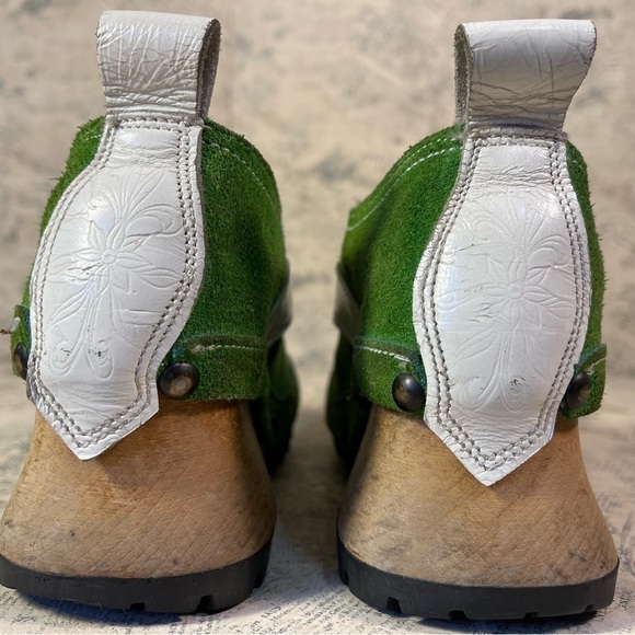 John Fluevog Vintage 90's wooden clog shoe Restitution Made in England - Picture 5 of 14